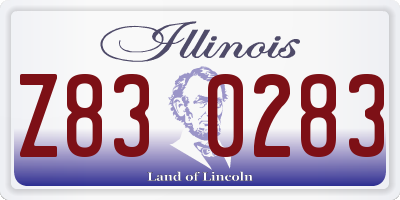 IL license plate Z830283