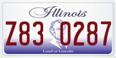 IL license plate Z830287