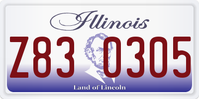 IL license plate Z830305