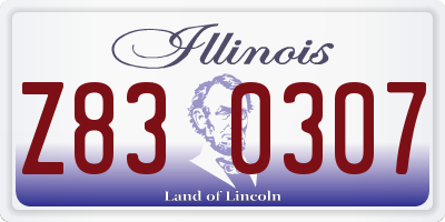 IL license plate Z830307