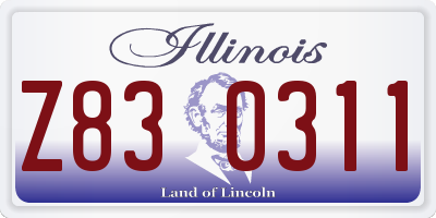 IL license plate Z830311