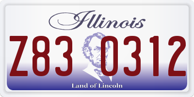 IL license plate Z830312