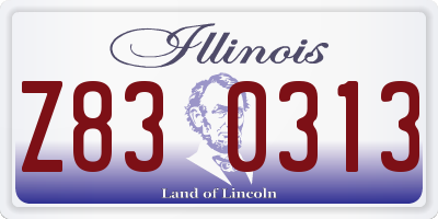 IL license plate Z830313