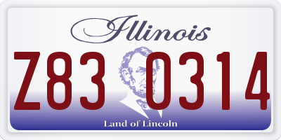 IL license plate Z830314