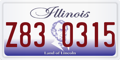 IL license plate Z830315