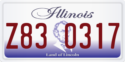 IL license plate Z830317