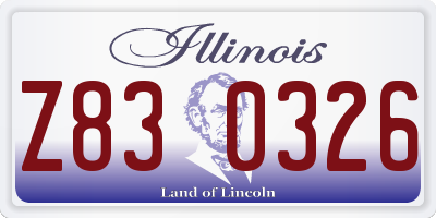 IL license plate Z830326