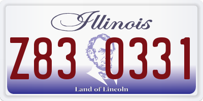 IL license plate Z830331