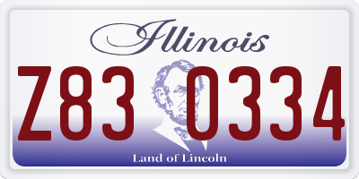 IL license plate Z830334