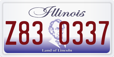 IL license plate Z830337