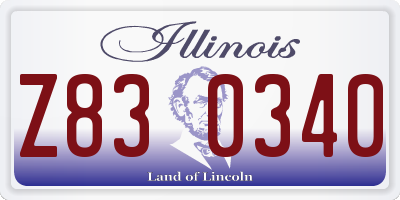 IL license plate Z830340