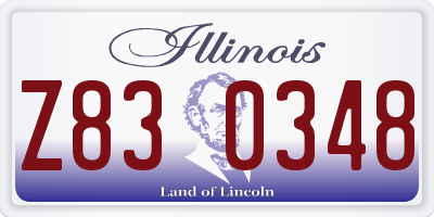 IL license plate Z830348