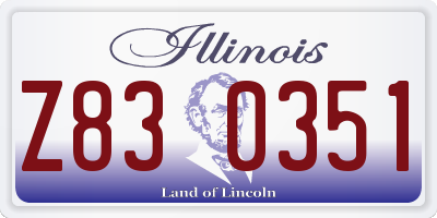 IL license plate Z830351