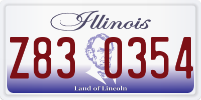 IL license plate Z830354