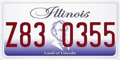 IL license plate Z830355