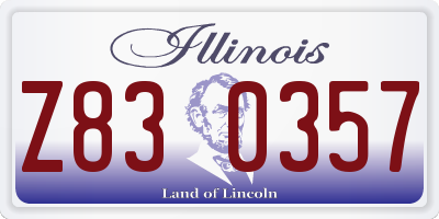 IL license plate Z830357