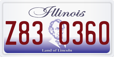 IL license plate Z830360