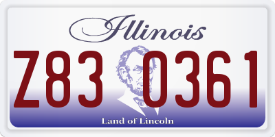 IL license plate Z830361