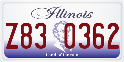 IL license plate Z830362