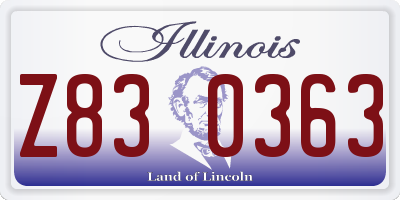 IL license plate Z830363