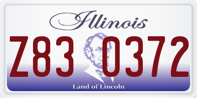 IL license plate Z830372