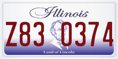 IL license plate Z830374