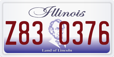 IL license plate Z830376