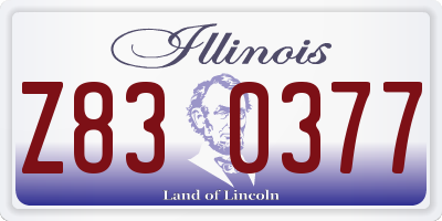 IL license plate Z830377