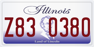 IL license plate Z830380