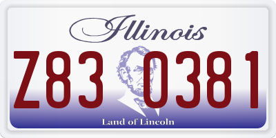 IL license plate Z830381