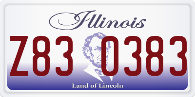 IL license plate Z830383