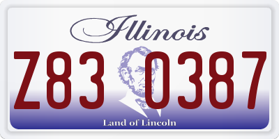 IL license plate Z830387