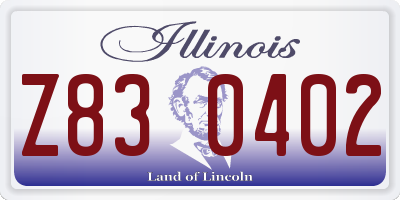 IL license plate Z830402