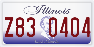 IL license plate Z830404