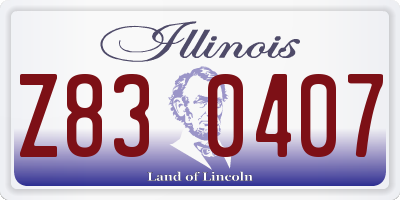 IL license plate Z830407