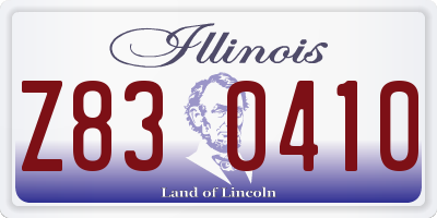 IL license plate Z830410
