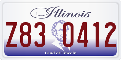 IL license plate Z830412