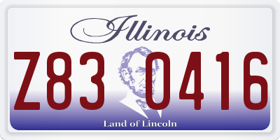 IL license plate Z830416