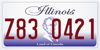 IL license plate Z830421
