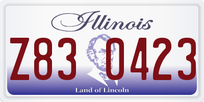 IL license plate Z830423