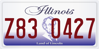 IL license plate Z830427
