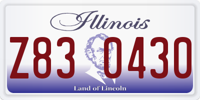 IL license plate Z830430