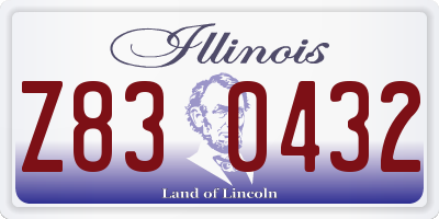 IL license plate Z830432