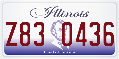 IL license plate Z830436