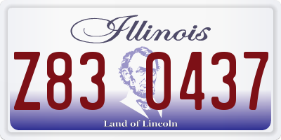 IL license plate Z830437