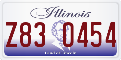 IL license plate Z830454