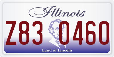 IL license plate Z830460