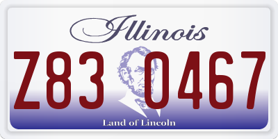 IL license plate Z830467