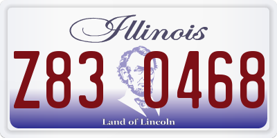 IL license plate Z830468