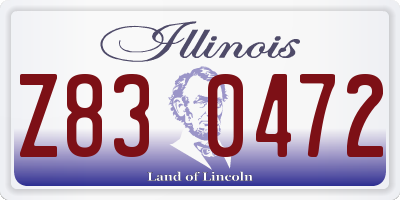 IL license plate Z830472